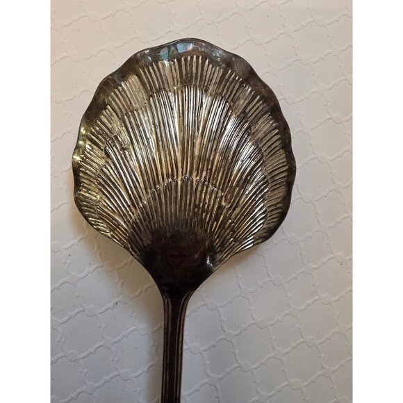Antique Silver-Plated Shell Design Serving Ladle 9.5" - Picture 4 of 6
